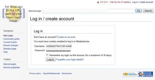 Log in / create account