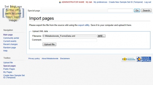 Import pages
