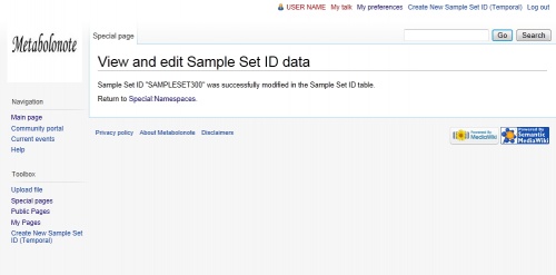 iew and Edit Sample Set ID